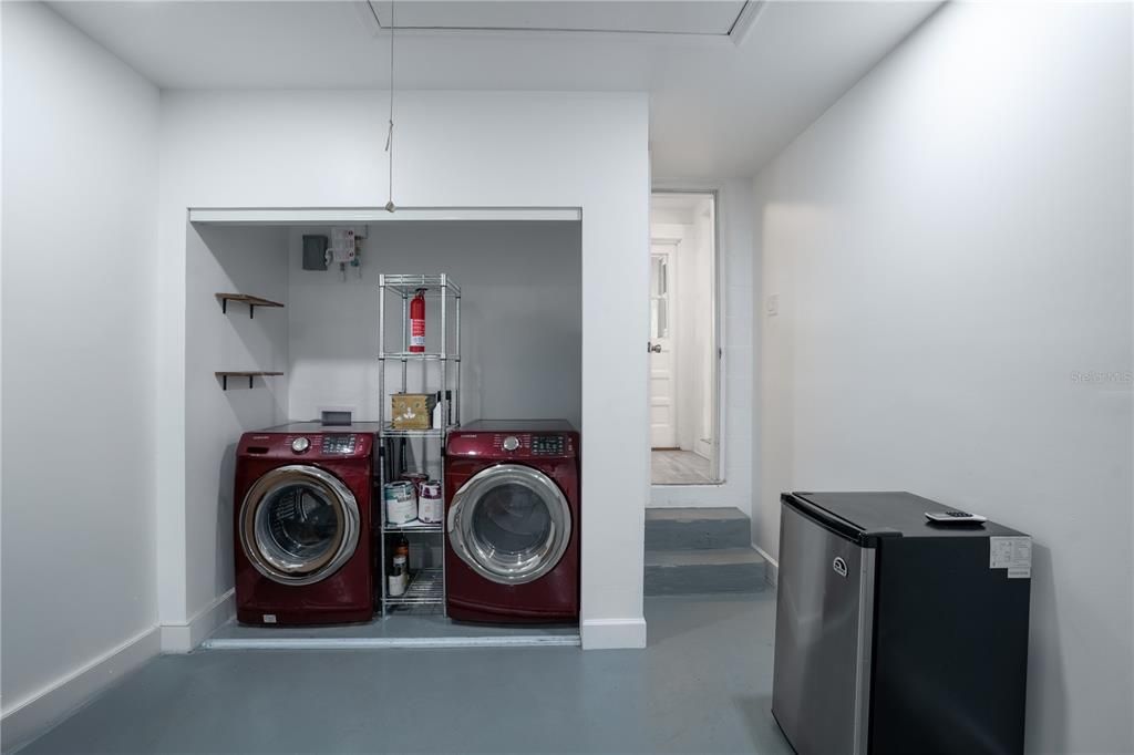 Garage with laundry (fully finished with mini-split a/c!)