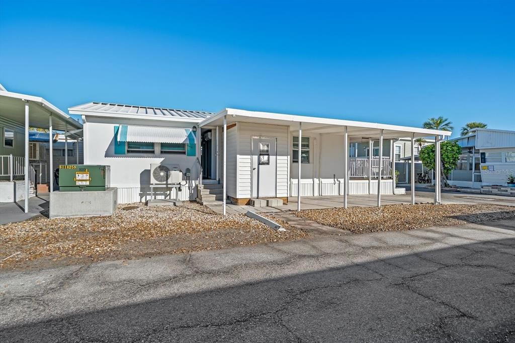 Side view with carport