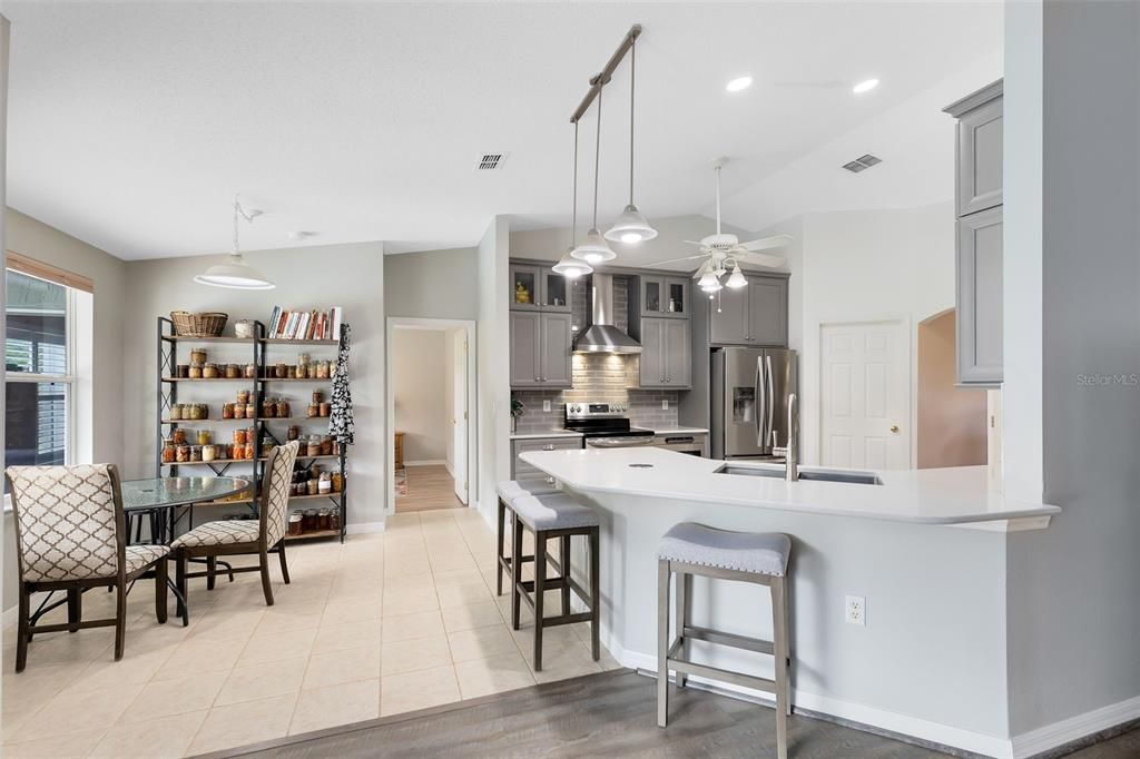 Breakfast nook and kitchen