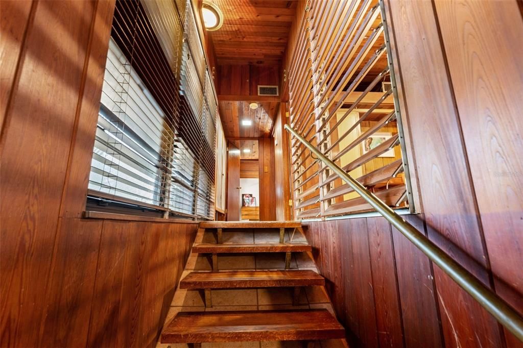 Cedar paneling is naturally pest and moisture resistant