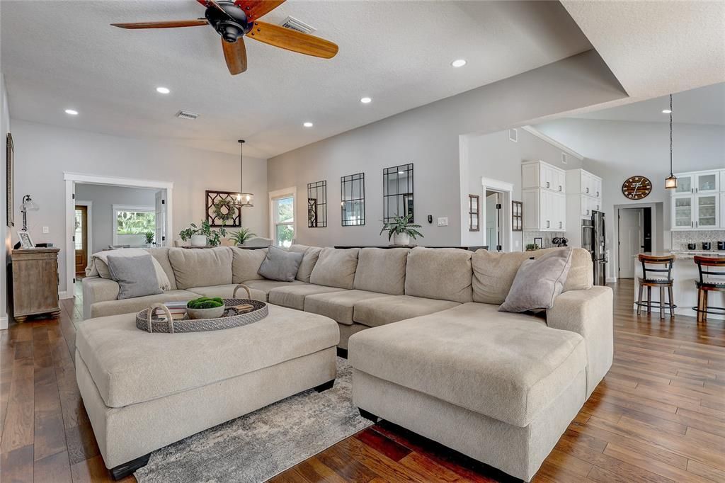 Family room in main home overlooking kitchen