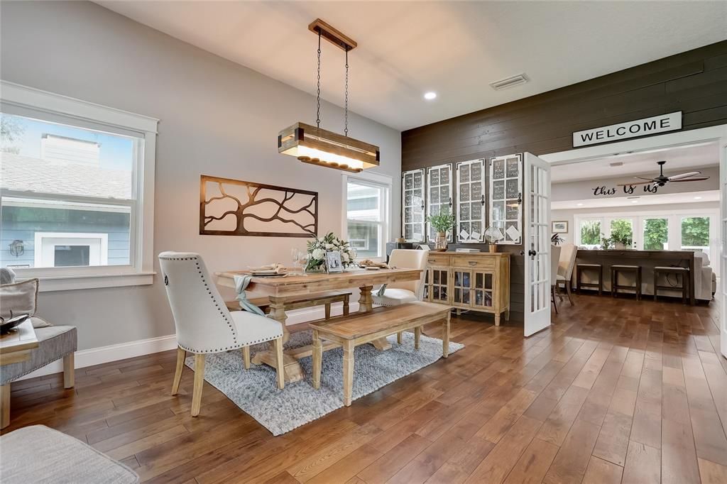 Living room/Dining room accessed from front door of main house