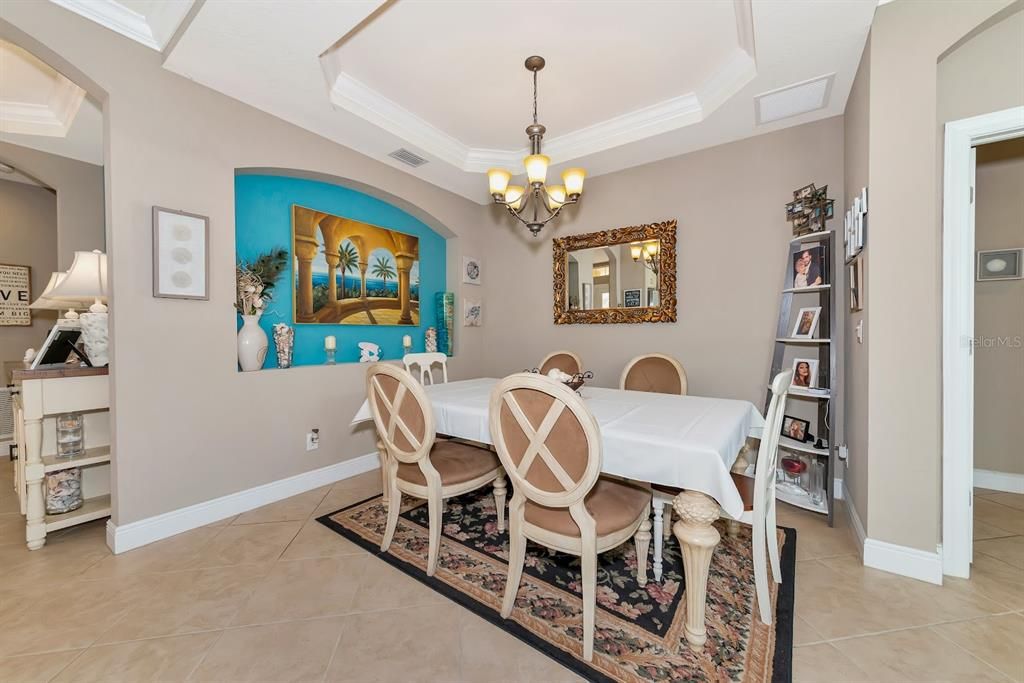 Dining Area with Tray Ceiling...