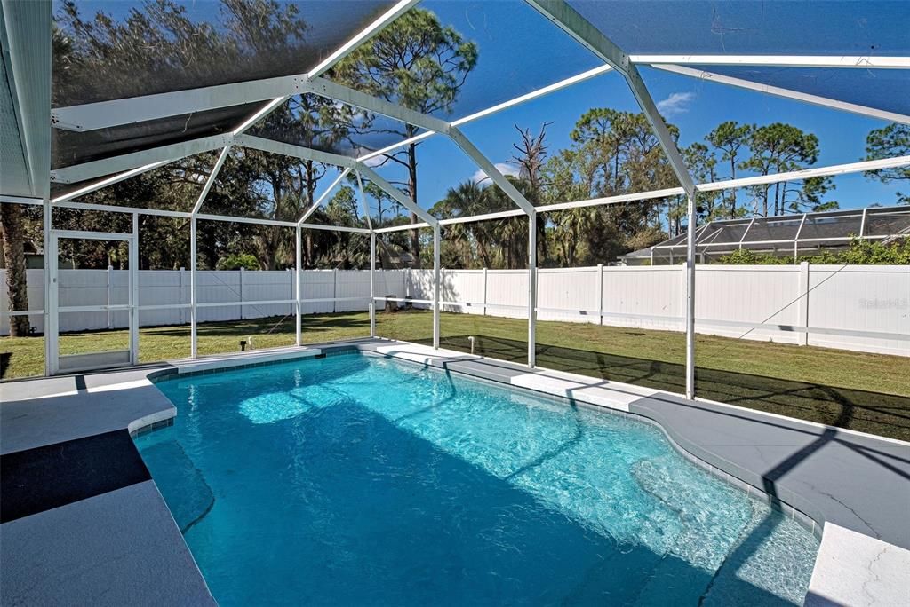 The pool is beautiful and the yard is fully fenced.  Making the backyard a perfect oasis.