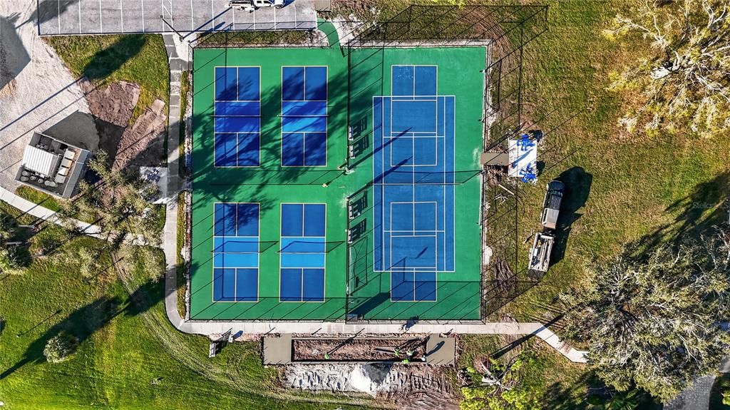 PICKLE BALL AND TENNIS COURTS HAVE RECENTLY BEEN RESURFACED