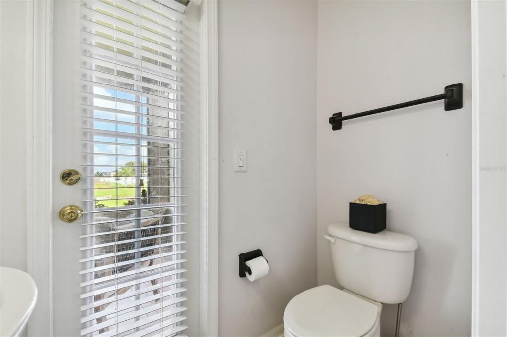 Powder room off patio