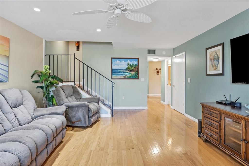 Living room with hardwood floors