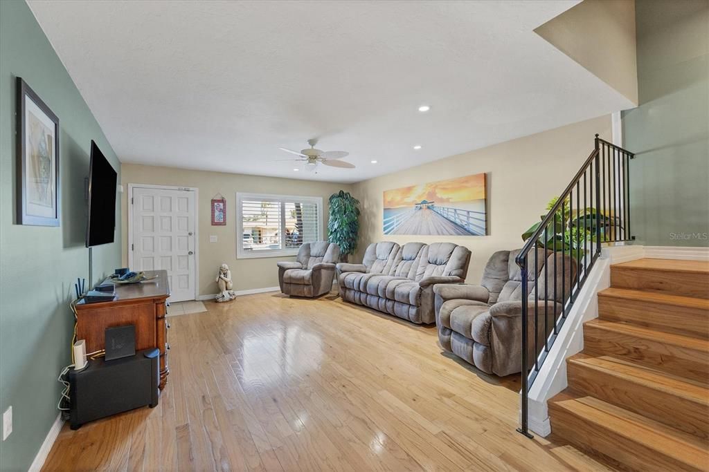 Living room with hardwood floors