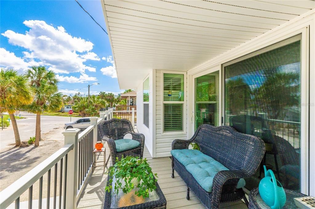 Spacious and inviting balcony for relaxing