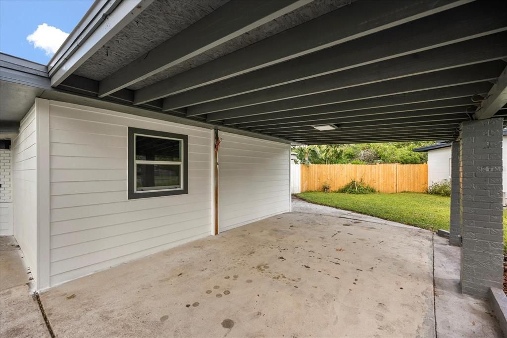 Spacious carport