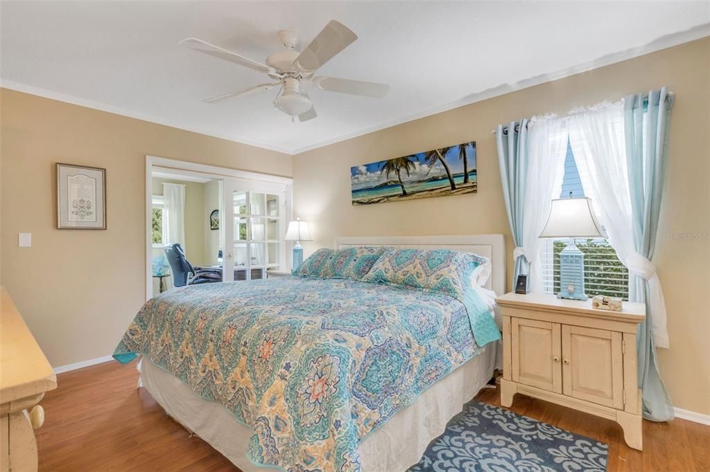 Relaxing master suite with private office/den separated by newer French doors~