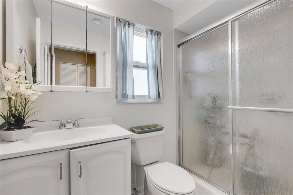 Walk-in shower for comfort & ease~