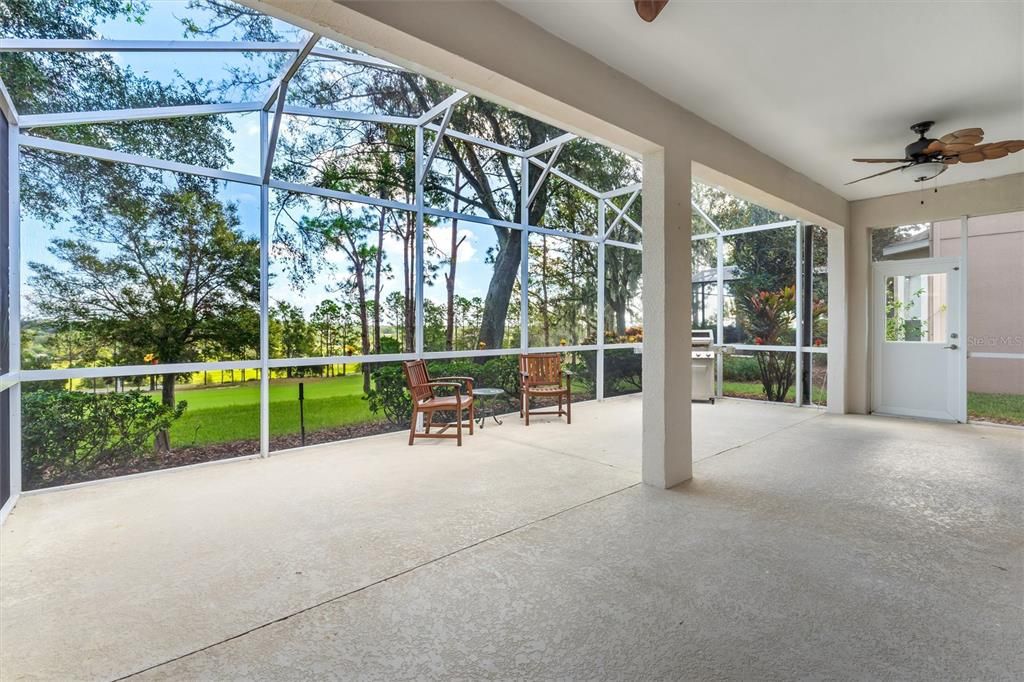 Covered Patio with view of 14th hole of Golf Course