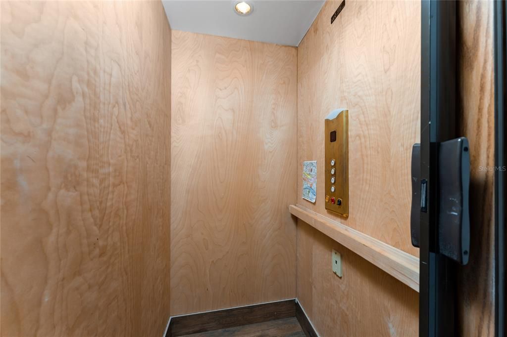 Interior of private elevator