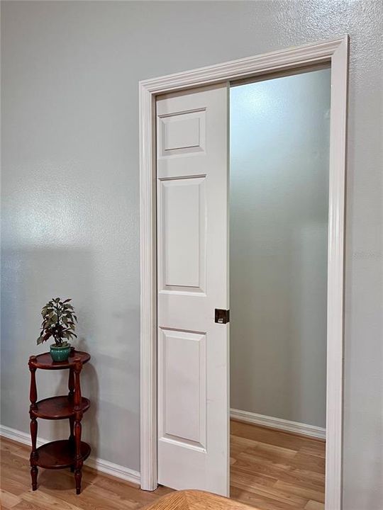 Pocket door to Guest bedrooms' suite