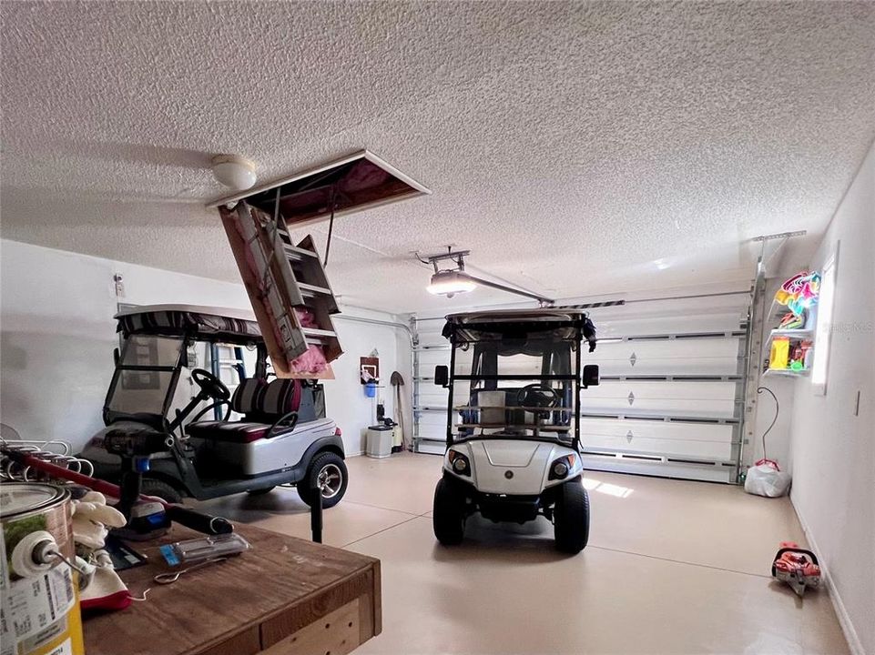 Oversized garage from doorway to house