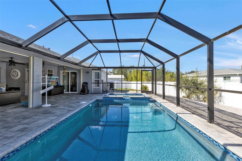 Concrete pad on right side with Pergola