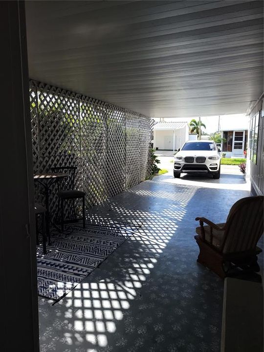 Long covered Parking under the Carport.