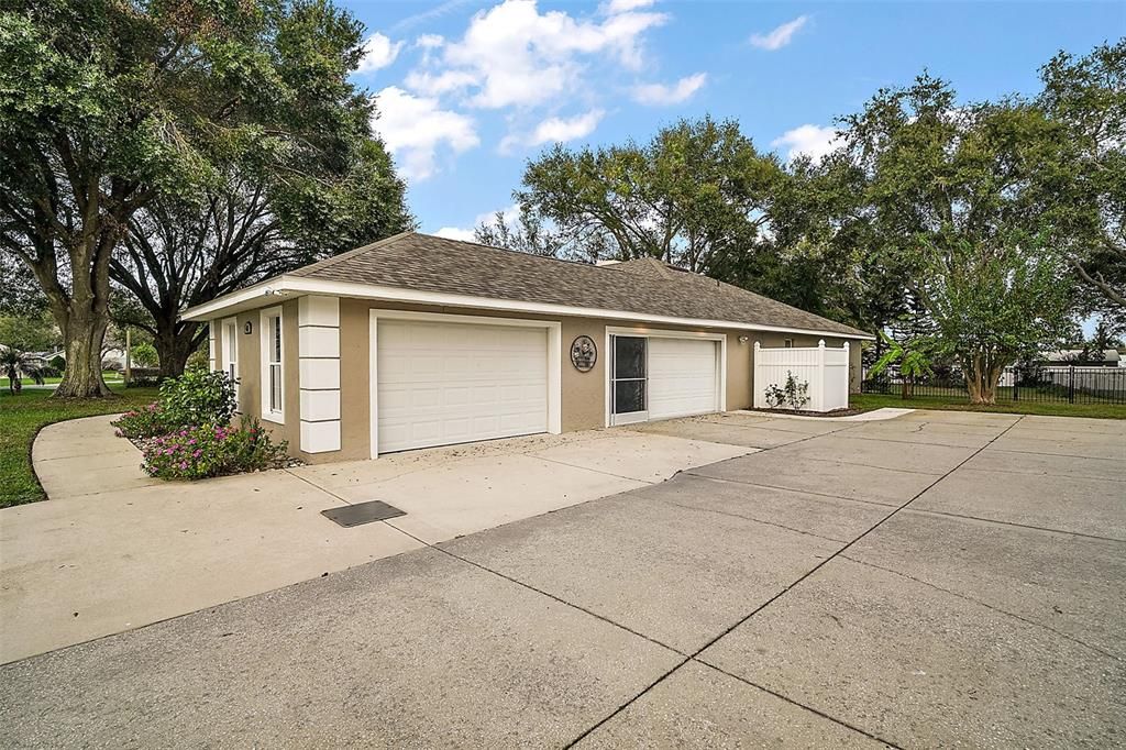 3-car garage and expansive driveway