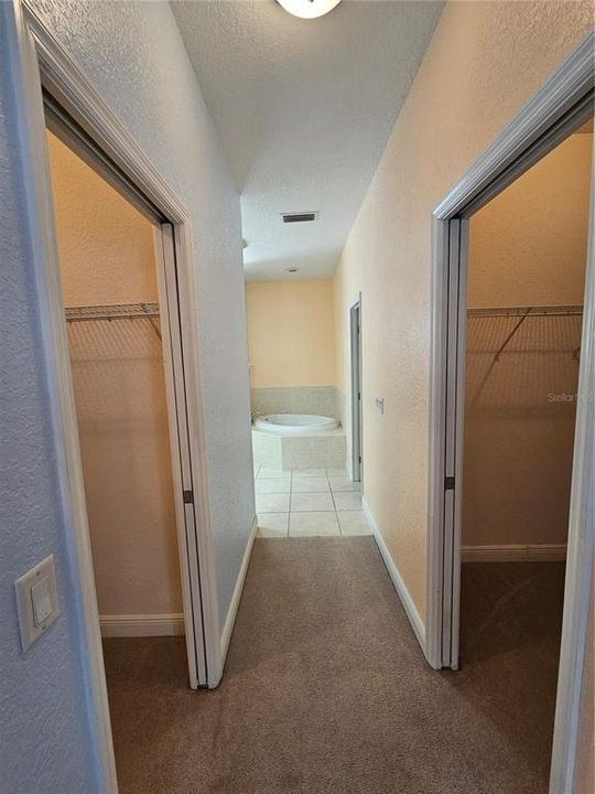 walk in closet on right and left