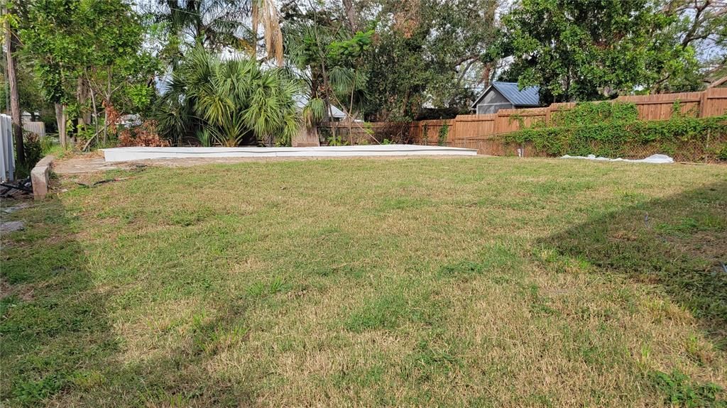 Fully fenced back yard