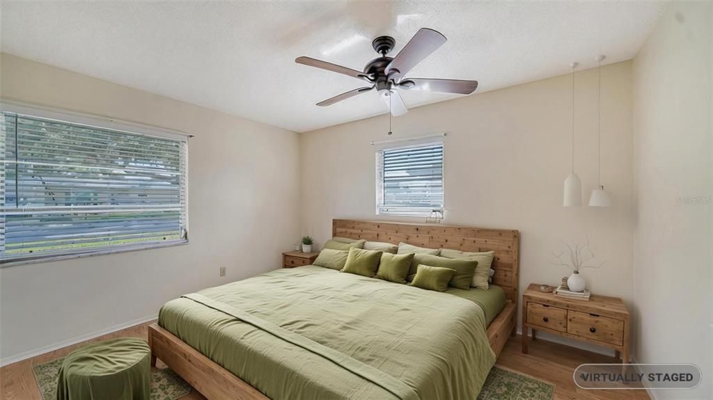 Guest bedroom staged