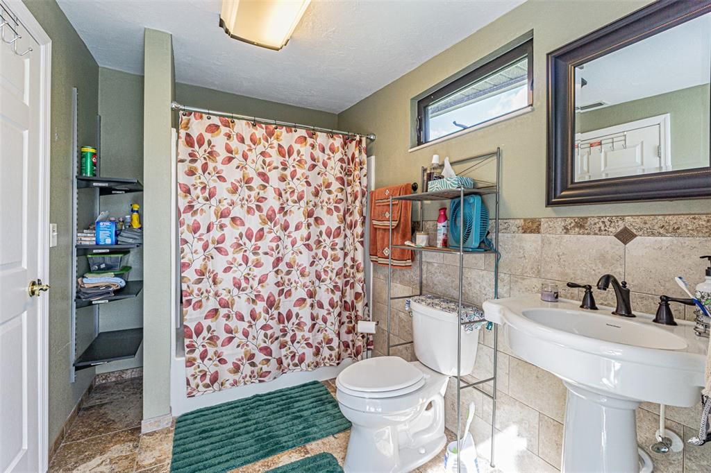 Bathroom to lanai/pool area