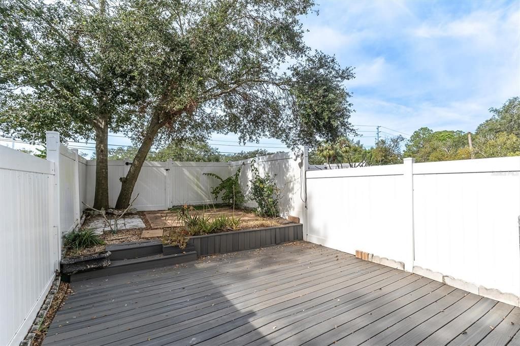 Private fenced patio