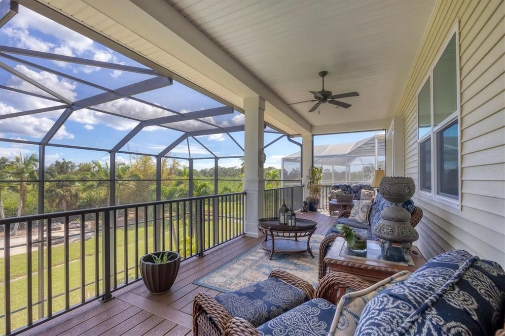 Back deck with view of backyard