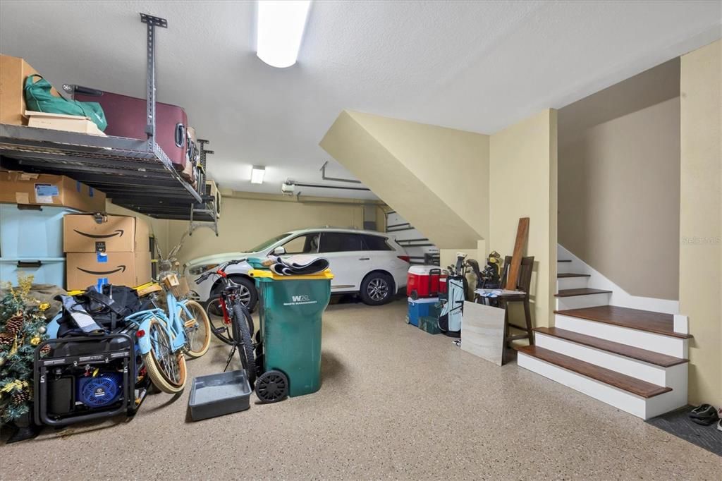 Garage with Storage and stairway