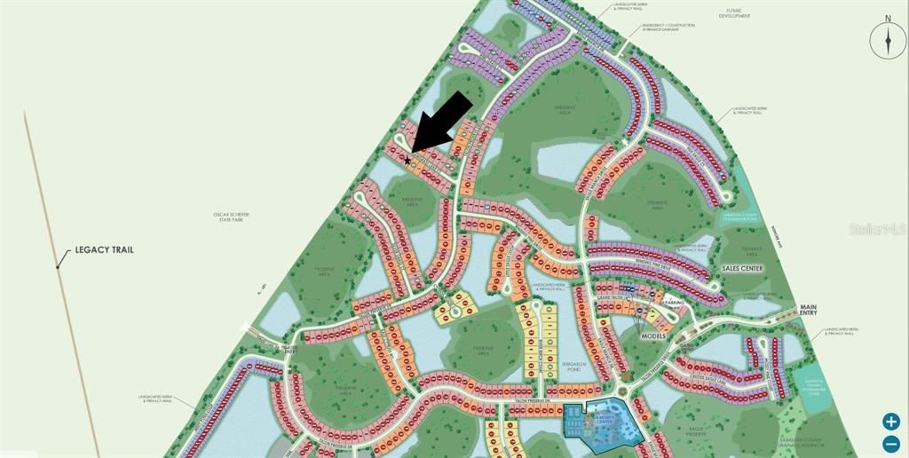 Site map: Lot 765 - SW facing lanai with water view