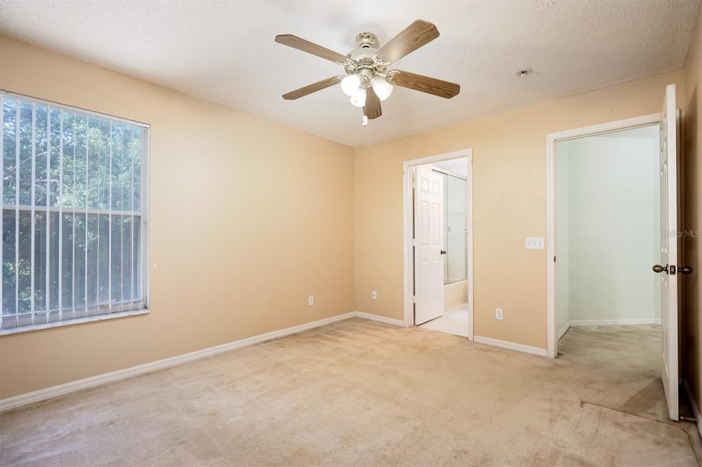 bedroom overlooking backyard has ensuite bathroom