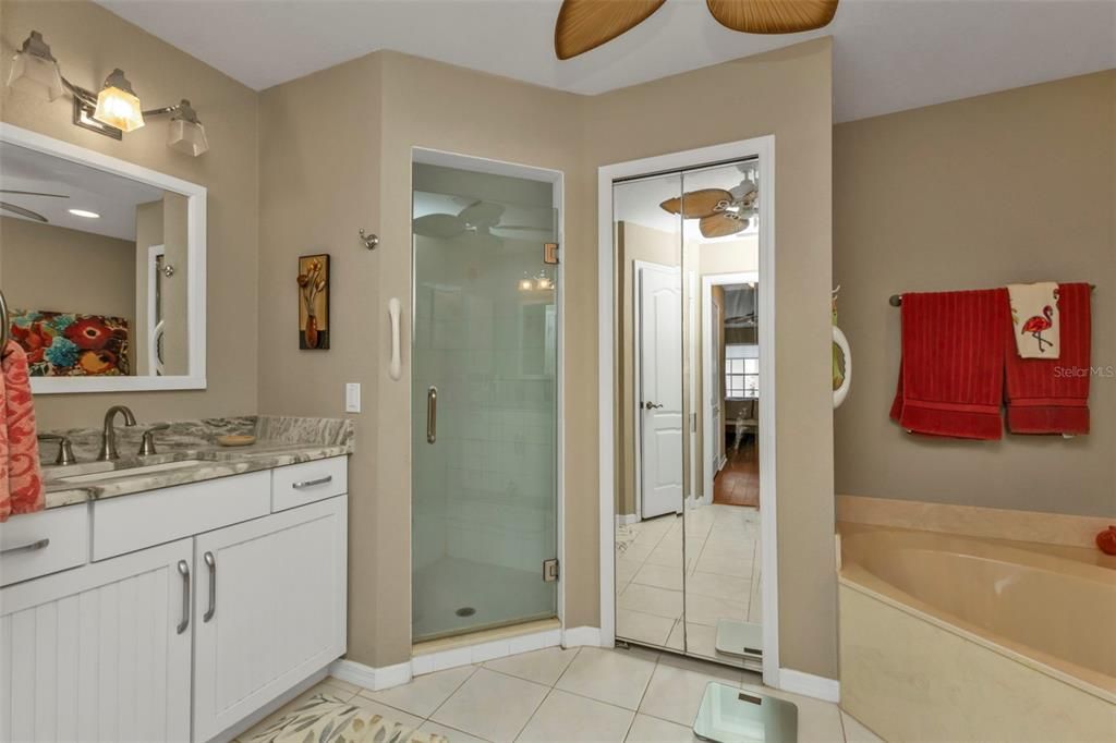 SEPARATE SHOWER WITH GLASS DOOR & SOAKING TUB