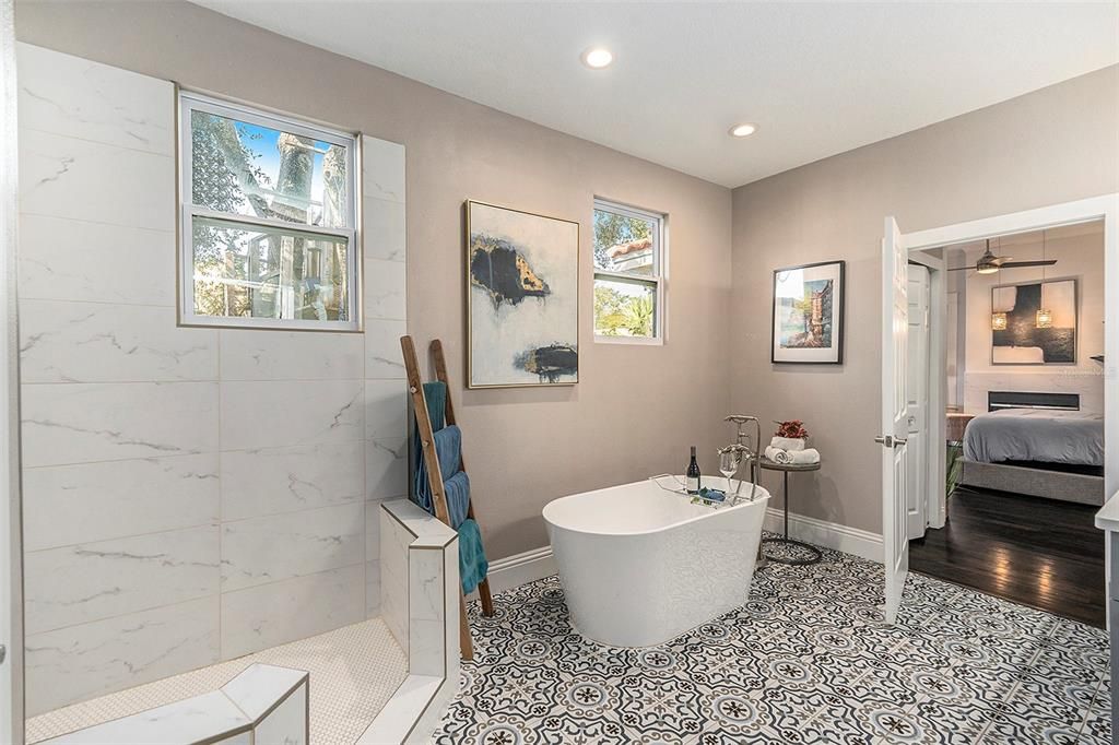 Primary Bathroom with separate shower and tub