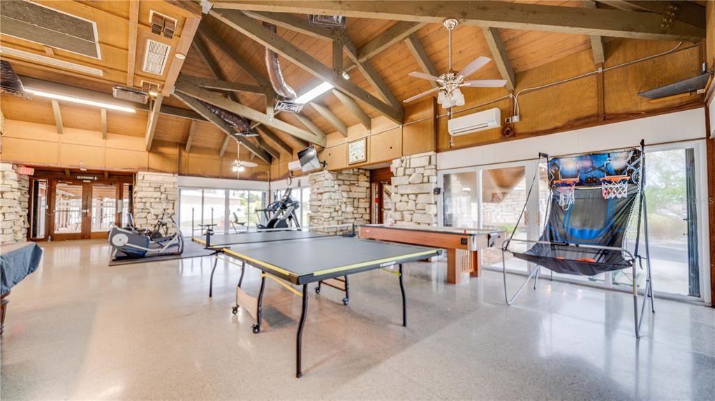 Ping pong and pool tables in the clubhouse