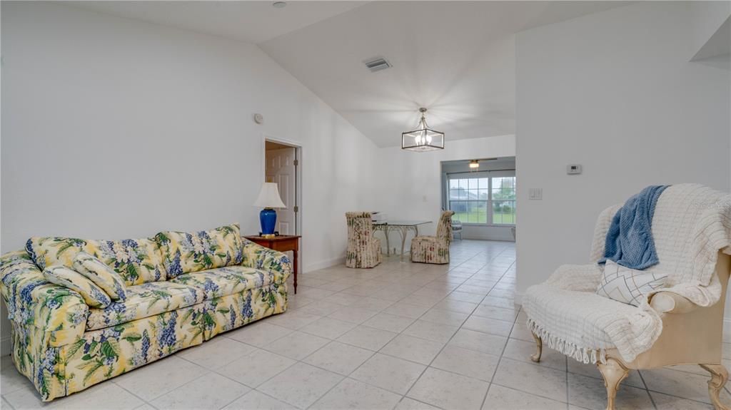 Living room and dining area