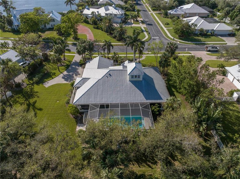 Aerial view of backyard