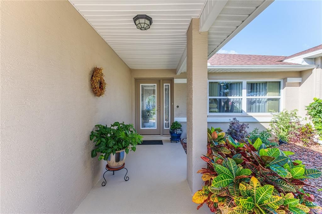 Vinyl Ceiling, lush landscaping