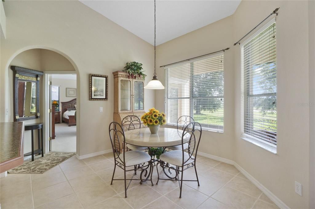 Kitchen nook with views of golf course