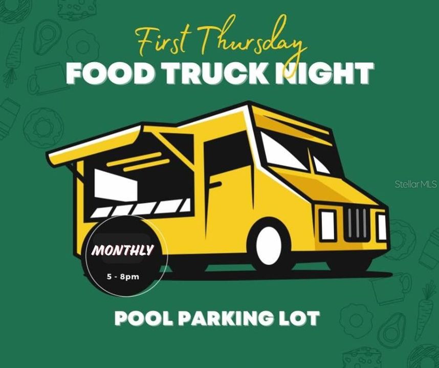 Community Food Trucks on the 1st Thursday every month.