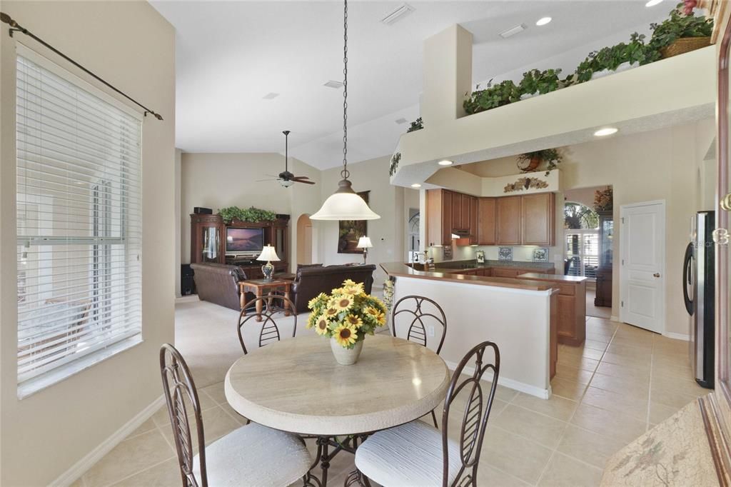 Kitchen nook with views of golf course