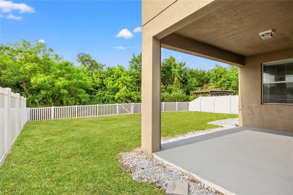 Covered porch.  Virtually staged.