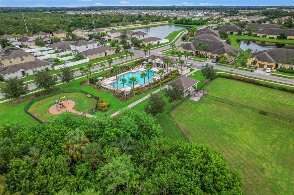 Arial view of Recreational area #1. Virtually staged.