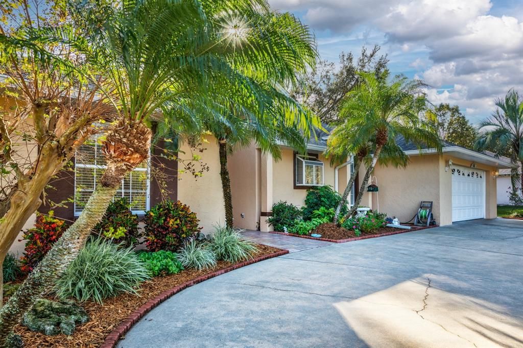 Beautifully landscaped front of home