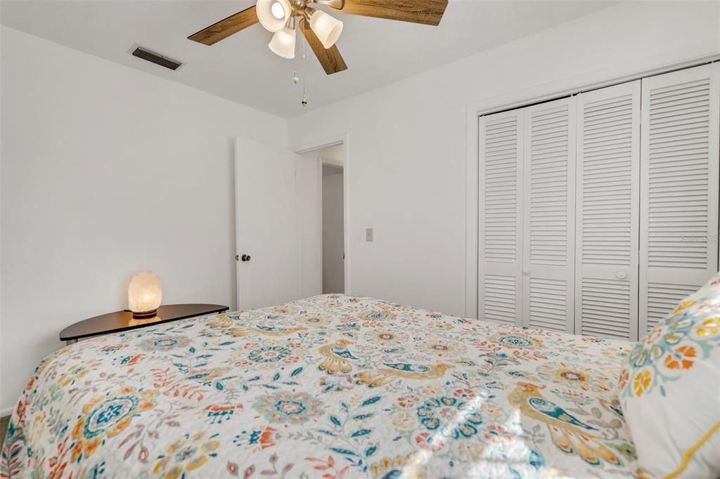 Guest Bedroom with large built-in closet.