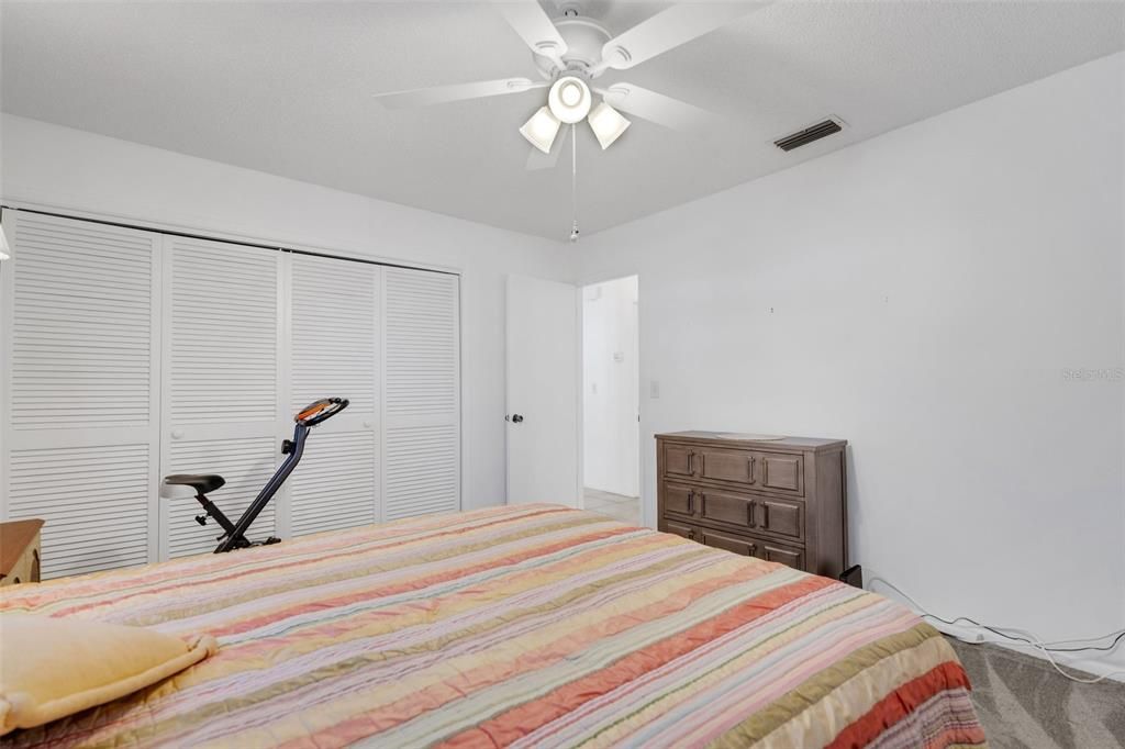 Full wall built-in closet.