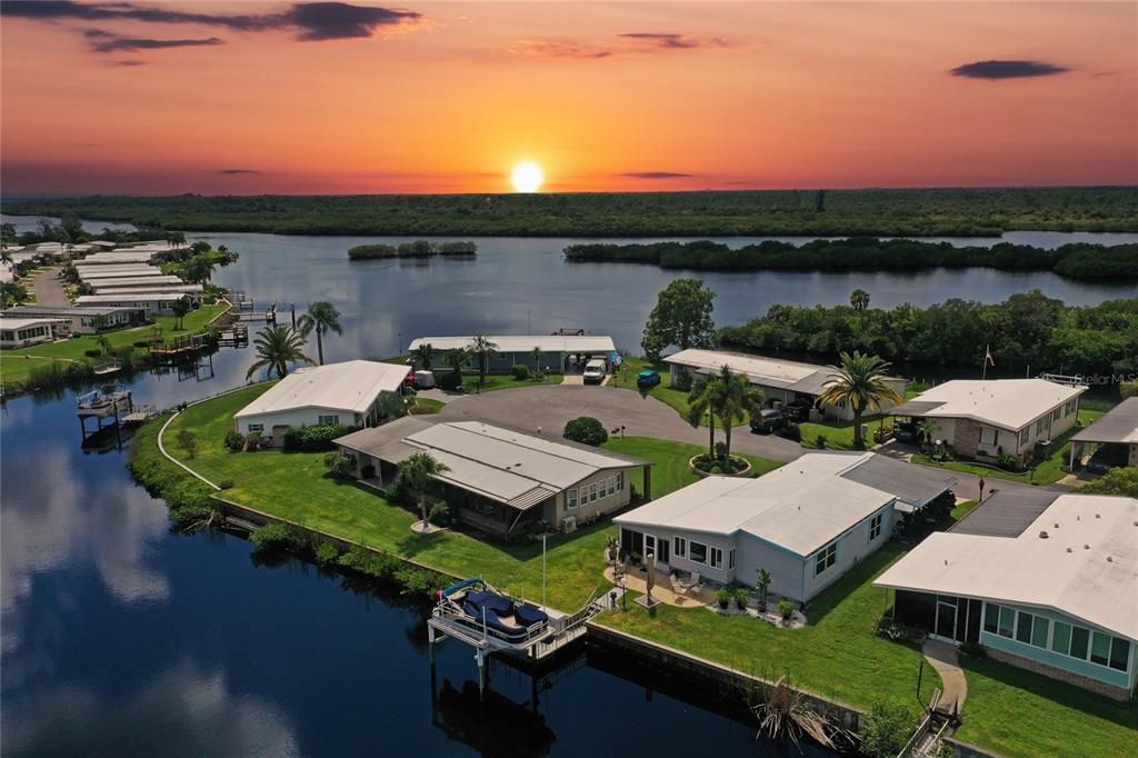 A Lazy River Village Sunset.