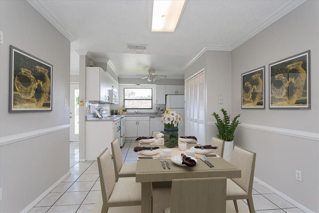 Kitchen w/Dining Area Virtually Staged