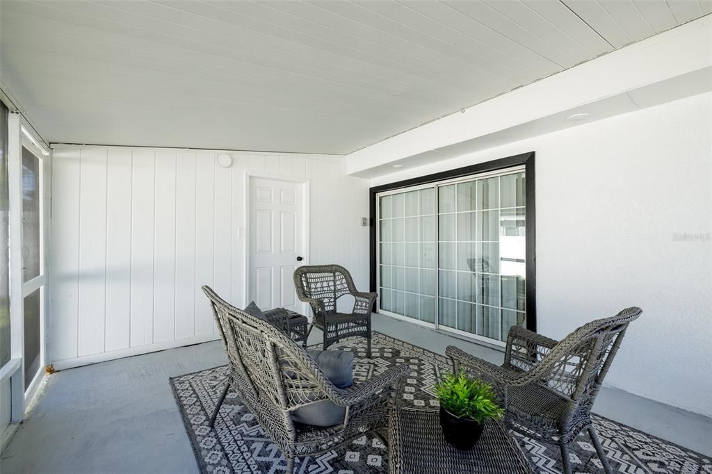 Enclosed and screened porch