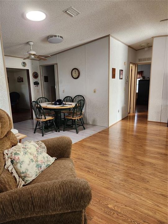 Living Room looking to Kitchen eat in area